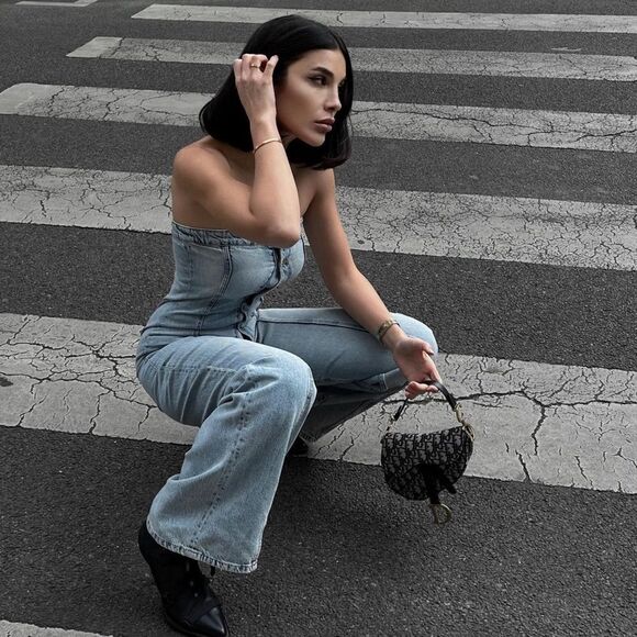 ZARA TRF STRAPLESS DENIM JUMPSUIT 8197/059 - Picture 10 of 10